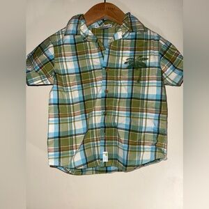 Janie and jack green and blue button up